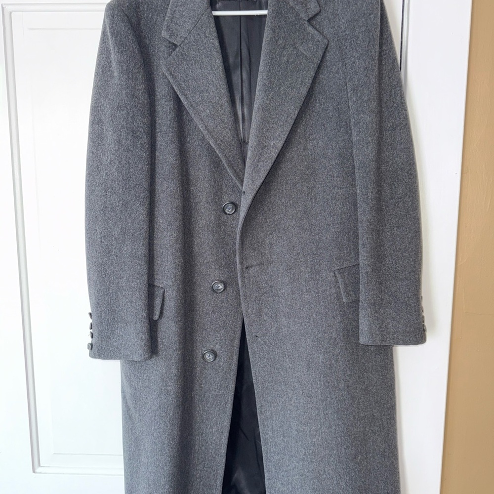 Hart Schaffner Marx Gray Wool Trench Coat